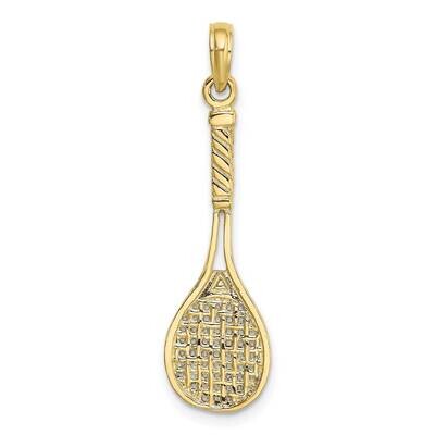 Solid Polished 3-D Tennis Racquet Charm 10k Gold 10D1440, MPN: 10D1440,