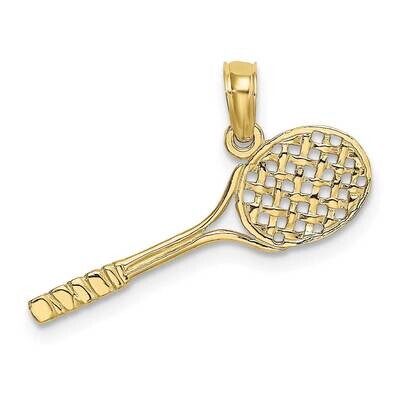 Solid Polished 3-D Tennis Racquet Charm 10k Gold 10D1441, MPN: 10D1441,