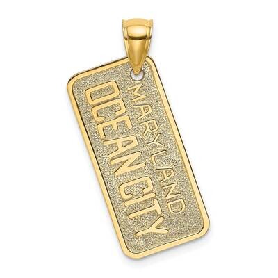 Maryland Ocean City License Plate Charm 14k Gold C3280, MPN: C3280,