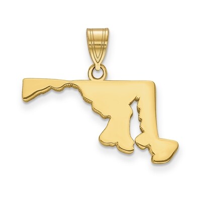 Maryland State Pendant Charm Gold-plated on Silver Engravable XNA707GP-MD, MPN: XNA707GP-MD, 886774…