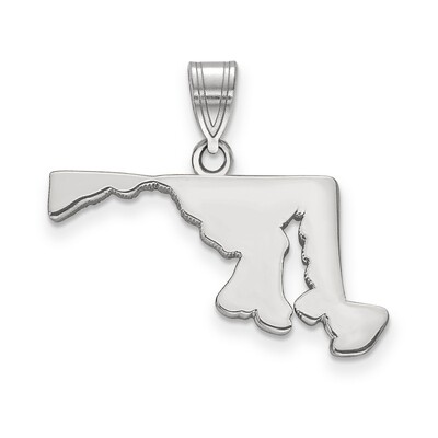 Maryland State Pendant Charm Sterling Silver Engravable XNA707SS-MD, MPN: XNA707SS-MD, 886774753027