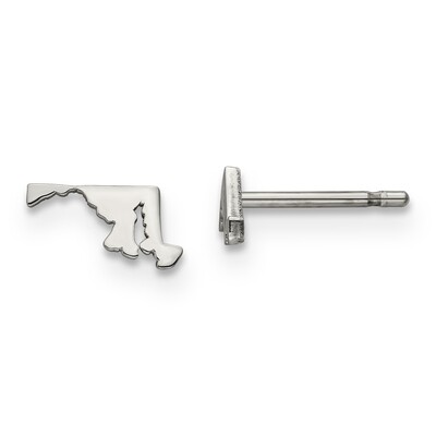 Maryland State Small Earrings 14k White Gold Engravable XNE50W-MD, MPN: XNE50W-MD, 886774758527