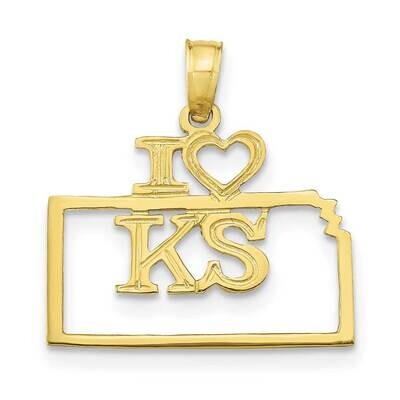 Kansas State Pendant 10k Gold Solid 10D1163, MPN: 10D1163,