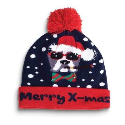 Merry xMAS Dog with Sunglasses LED Beanie Hat GM25279, MPN: GM25279, 788089167752