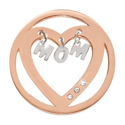 Nikki Lissoni Mom I Love You Dangle Rose Gold/Silver-Plated 33mm Coin C1520RGM, MPN: C1520RGM, 8718…