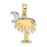 Rhodium Charleston Palm Tree Charm 10k Gold 10K9455, MPN: 10K9455,