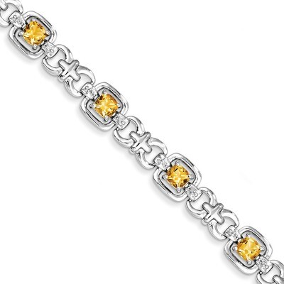 Citrine Bracelet Diamond Sterling Silver QX823CI, MPN: QX823CI, 883957409740