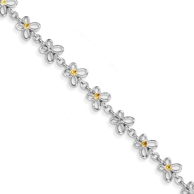 Citrine &amp; Diamond Bracelet Sterling Silver QX835CI, MPN: QX835CI, 883957368733