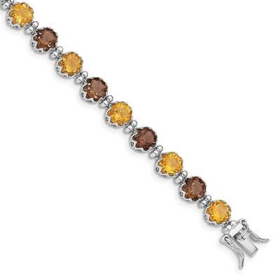 Smoky Quartz &amp; Citrine Bracelet Sterling Silver Rhodium-plated QG4928-7.5, MPN: QG4928-7.5, 8867741…