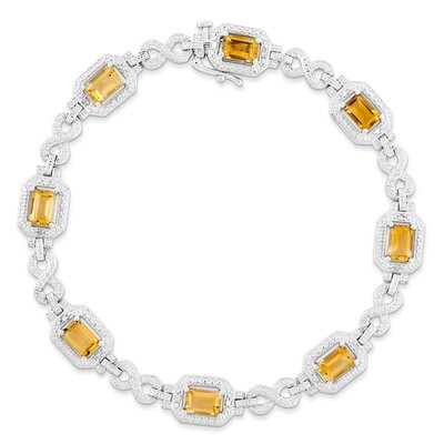 Citrine Bracelet Diamond Sterling Silver QX818CI, MPN: QX818CI, 883957681054