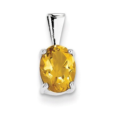 Citrine Pendant Sterling Silver Rhodium QDX742, MPN: QDX742, 883957355900