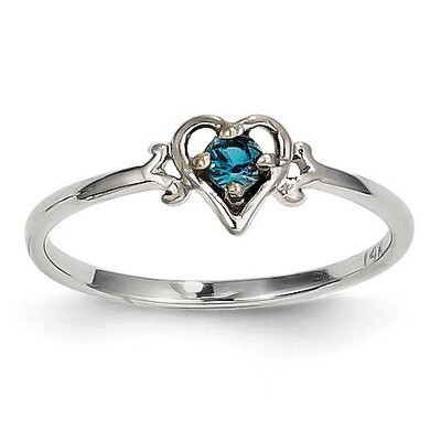 Created Alexandrite June Birthstone Heart Ring 14k White Gold YC417, MPN: YC417, 883957323855