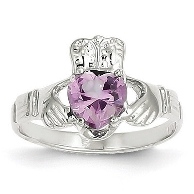 June Birthstone Claddagh Ring 14k White Gold R504, MPN: R504, 883957285221