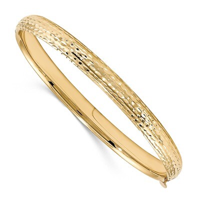 Madi K Kids Polished Hammered 5mm Hinged Baby Bangle 14k Gold GK894, MPN: GK894, 886774611587
