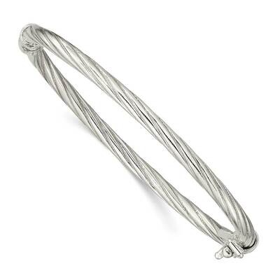 Twisted Hinged Baby Bangle Sterling Silver Polished QB1284, MPN: QB1284, 191101783869