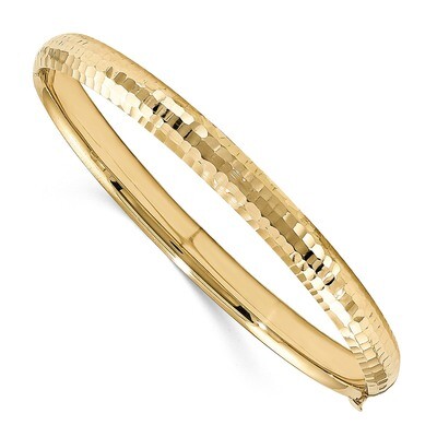 Madi K Kids Polished Diamond -cut 5mm Hinged Baby Bangle 14k Gold GK893, MPN: GK893, 191101902802