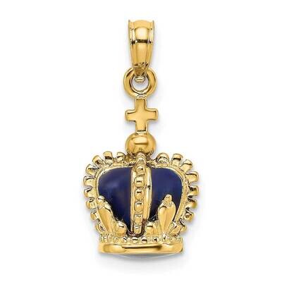 Enamel Crown Cross On Top Charm 14k Gold 3-D K6944, MPN: K6944, 637218131808
