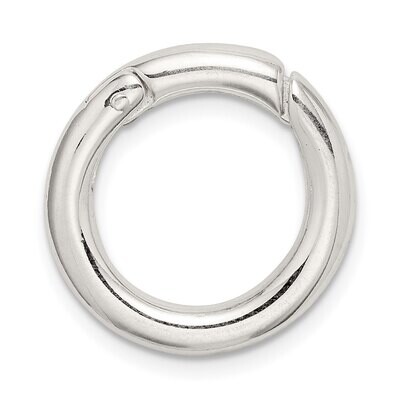 Circle Push Lock Clasp Sterling Silver Polished SS5007, MPN: SS5007,