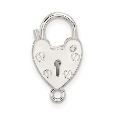 Lock Heart Clasp Sterling Silver Polished SS5008, MPN: SS5008,