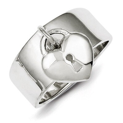 Dangle Lock Ring Sterling Silver QR937, MPN: QR937, 883957254876