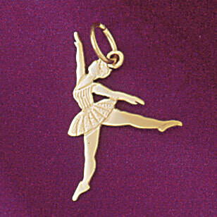 Dazzlers Jewelry Ballerina Dancer Pendant Necklace Charm Bracelet in Yellow, White or Rose Gold 613…