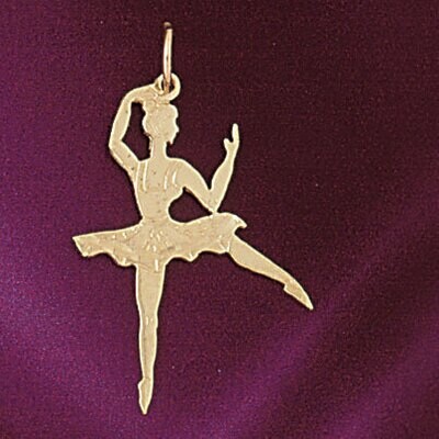 Dazzlers Jewelry Ballerina Dancer Pendant Necklace Charm Bracelet in Yellow, White or Rose Gold 614…