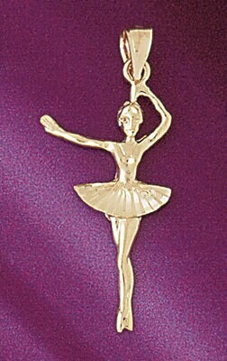Dazzlers Jewelry Ballerina Dancer Pendant Necklace Charm Bracelet in Yellow, White or Rose Gold 613…