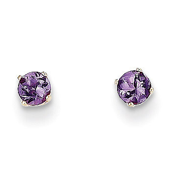 3mm February Amethyst Post Earrings 14k Gold XBE38, MPN: XBE38, 883957217284