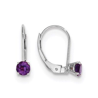 4mm Amethyst February Earrings 14k white Gold XBE266, MPN: XBE266, 886774590219