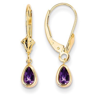 6x4mm Amethyst/February Earrings 14k Gold XBE86, MPN: XBE86, 883957335803