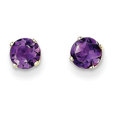 5mm Amethyst Earrings February 14k Gold XBE62, MPN: XBE62, 883957217406