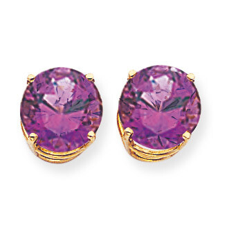 10mm Amethyst Earrings 14k Gold XE77AM, MPN: XE77AM, 883957338026