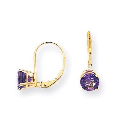 6mm Amethyst Leverback Earrings 14k Gold XLB112AM, MPN: XLB112AM, 883957119731
