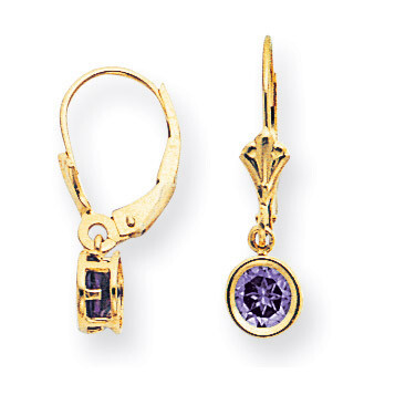 5mm Amethyst Leverback Earring 14k Gold XLB100AM, MPN: XLB100AM, 883957117980