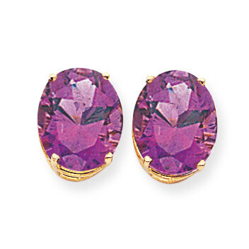 12x10mm Oval Amethyst Earrings 14k Gold XE91AM, MPN: XE91AM, 883957109152