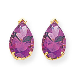 10x7mm Pear Amethyst Earrings 14k Gold XE83AM, MPN: XE83AM, 883957340579