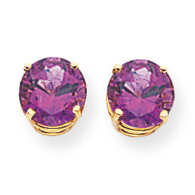 8mm Amethyst Post Earrings 14k Gold XE75AM, MPN: XE75AM, 883957337661