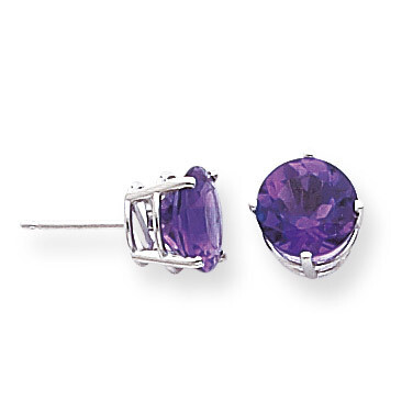 8mm Amethyst Earrings 14k White Gold XE75WAM, MPN: XE75WAM, 883957098937