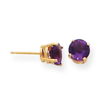 6mm Amethyst Checker Earrings 14k Gold XE73AC, MPN: XE73AC, 883957097589