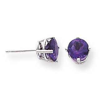 6mm Amethyst Earrings 14k White Gold XE73WAM, MPN: XE73WAM, 883957097701