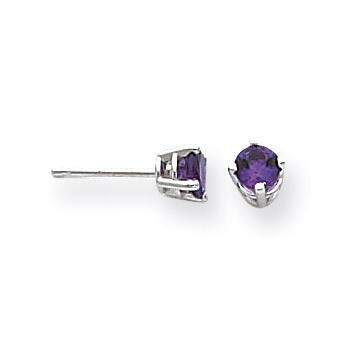 4mm Amethyst Earrings 14k White Gold XE71WAM, MPN: XE71WAM, 883957097060