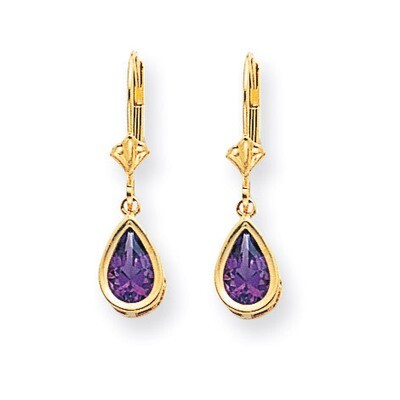 8x5mm Amethyst Dangle Earrings 14k Gold XLB103AM, MPN: XLB103AM, 883957118468