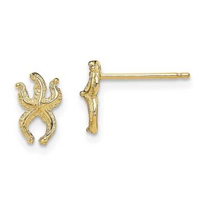 Mini Starfish Post Earrings 10k Gold 10TE805, MPN: 10TE805, 191101565632