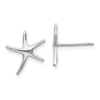 Polished Mini Starfish Earrings 10k White Gold 10TE624W, MPN: 10TE624W, 191101565779