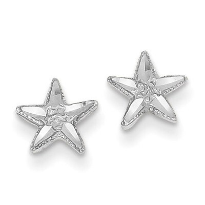 Diamond -cut Starfish Earrings 14k white Gold TC749W, MPN: TC749W, 191101055843