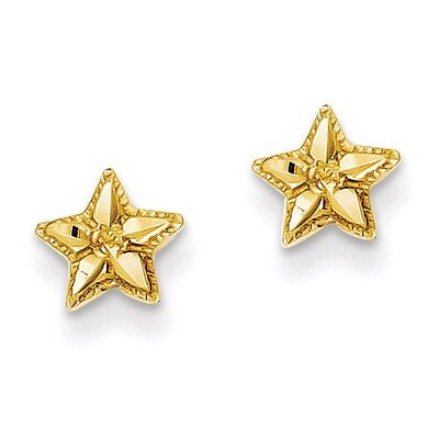 Diamond-cut Starfish Post Earrings 14k Gold Polished TM782, MPN: TM782, 637218013357