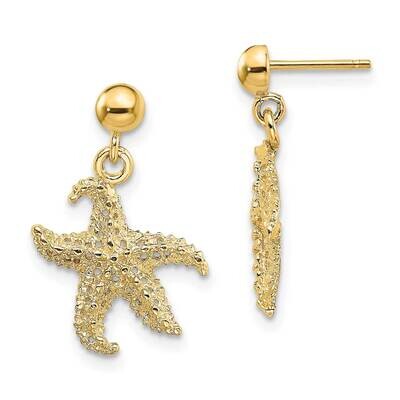 Starfish Post Dangle Earrings 14k Gold TE863, MPN: TE863, 637218127108