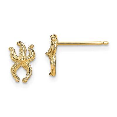 Mini Starfish Post Earrings 14k Gold TE805, MPN: TE805, 637218047512