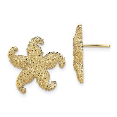 Puffed Starfish Post Earrings 14k Gold TE788, MPN: TE788, 637218040803