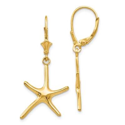 Dancing Starfish (1of2) Leverback Earrings 14k Gold TF1840, MPN: TF1840, 637218177523